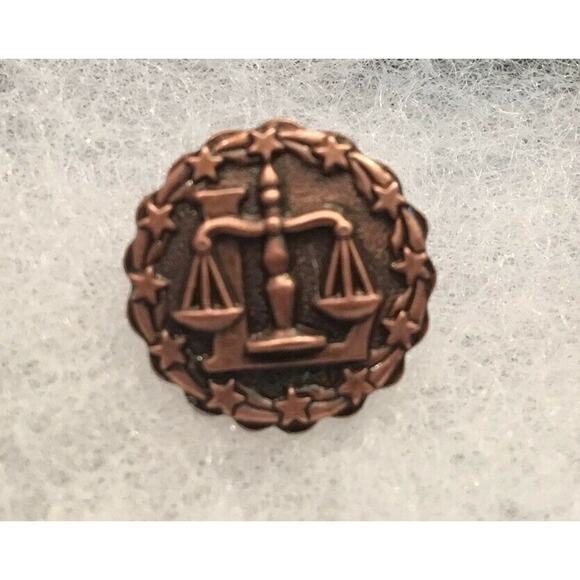 VTG Copper Libra Zodiac Tie or Lapel Pin, Incredible Detail - Picture 1 of 2